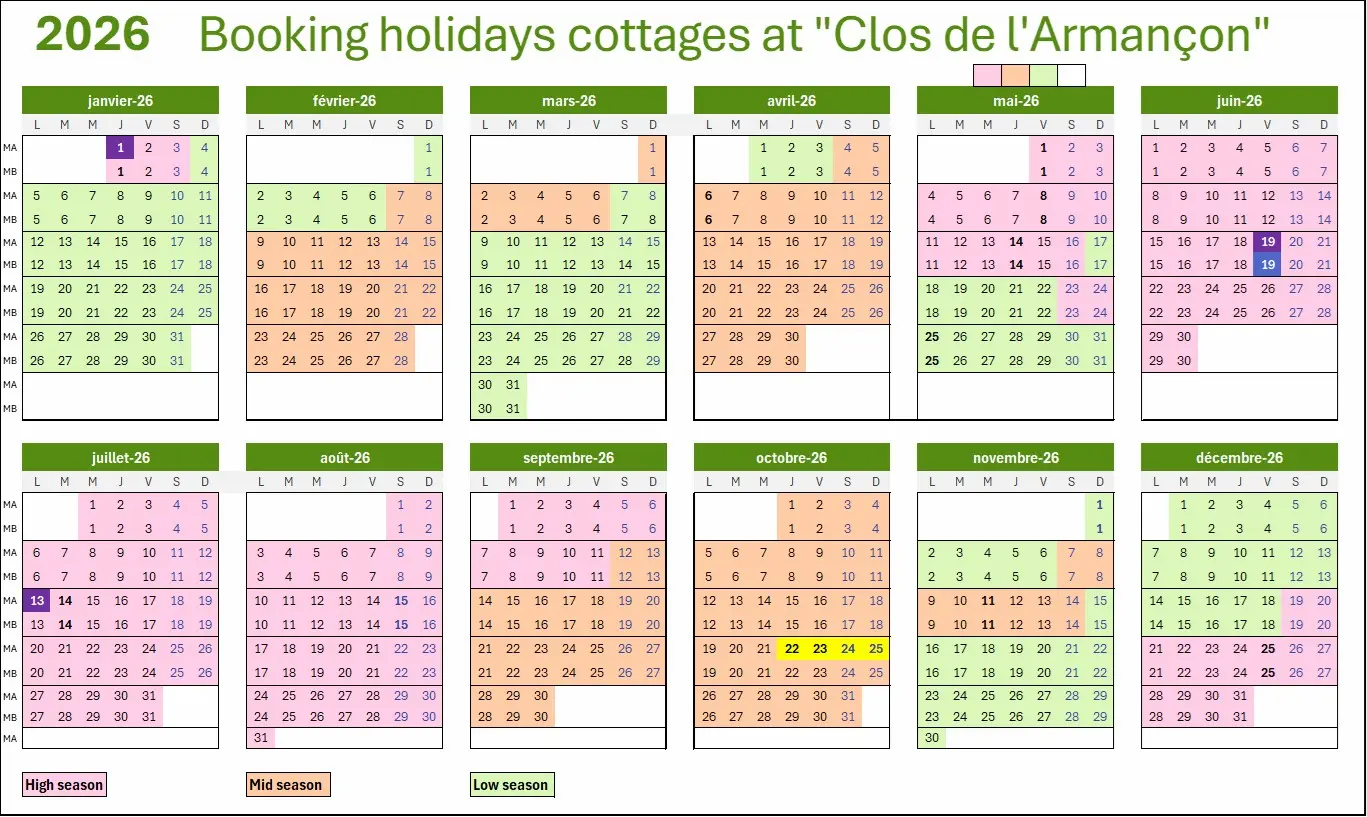 Season calendar 20236